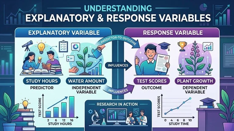 explanatory variable vs response variable