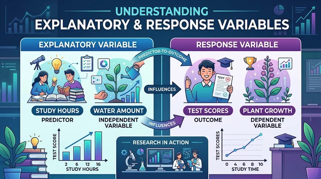 explanatory variable vs response variable